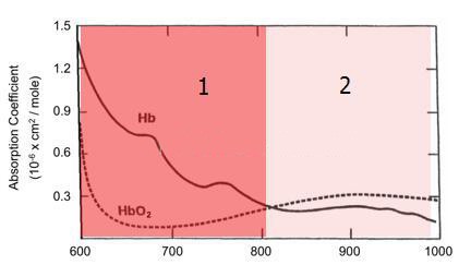 Schematic diagram of measuring blood oxygen Schematic diagram of measuring blood oxygen