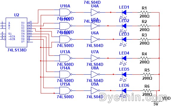 schematic of LED display and drive circuit