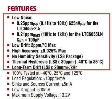 LTC6655CHMS8-2.5 Features LTC6655CHMS8-2.5 Features
