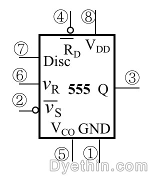 555 timer pinout schematic