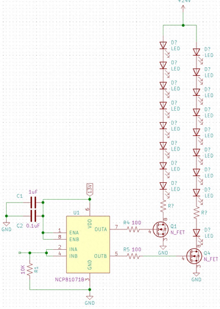 Long strand wire directly driven by 24VDC guide rail
