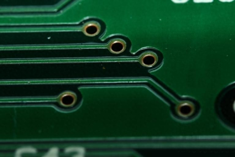 PCB with wire taken away