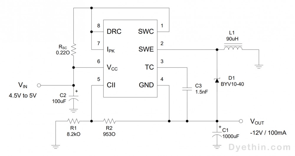 MC34063 Datasheet, pinout, 5V to 12V, -12V simulation and physical ...