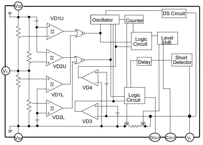 R5460N207AF-TR-FE protection IC block diagram