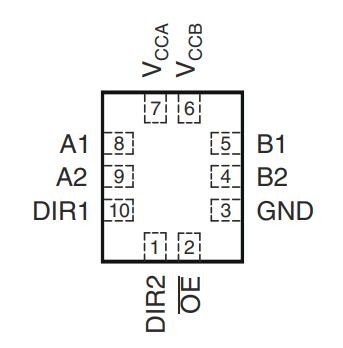 SN74AVC2T245RSWR Pinout