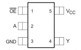 SN74AHCT1G125DBVR Pinout Top view