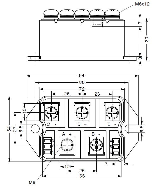 Dimensions of VUO190-12NO7